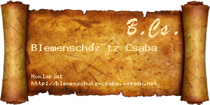 Blemenschütz Csaba névjegykártya